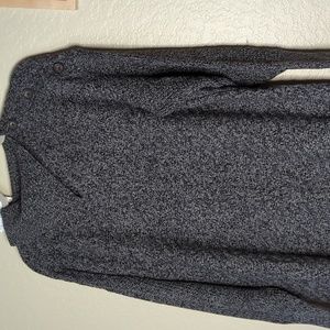 NWT Style&Co Heather Black Sweater in 2X Brown Button Shoulder